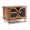 Houten tv-meubel met mesh-deuren en legplank 85 x 45 x 60cm