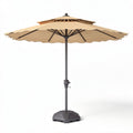 Parasol met metalen voet en beige doek 250 x 250 x 250 cm