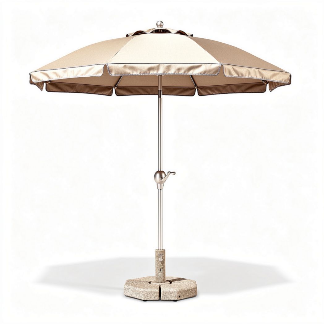 Parasol met beige doek en betonnen voet 200 x 200 x 250cm