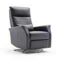 Leren verstelbare relaxfauteuil met draaivoet in antraciet 85 x 80 x 100cm