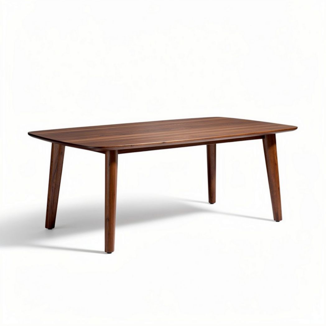 Eettafel van hout in de kleur walnoot 150 x 90 x 75cm